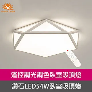 【Honey Comb】LED54W遙控調光調色臥室吸頂燈(V3899) 歷史價格詳細信息