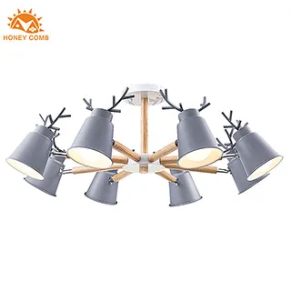 【Honey Comb】北歐風複刻版原木半吸頂八燈(MK818-8) 歷史價格詳細信息