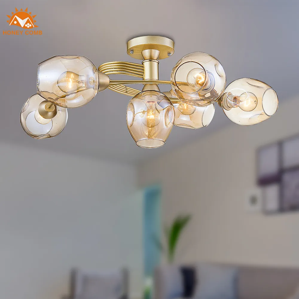 【Honey Comb】工業風干邑色玻璃玄關單吸頂燈(F7002．F7003) 歷史價格詳細信息