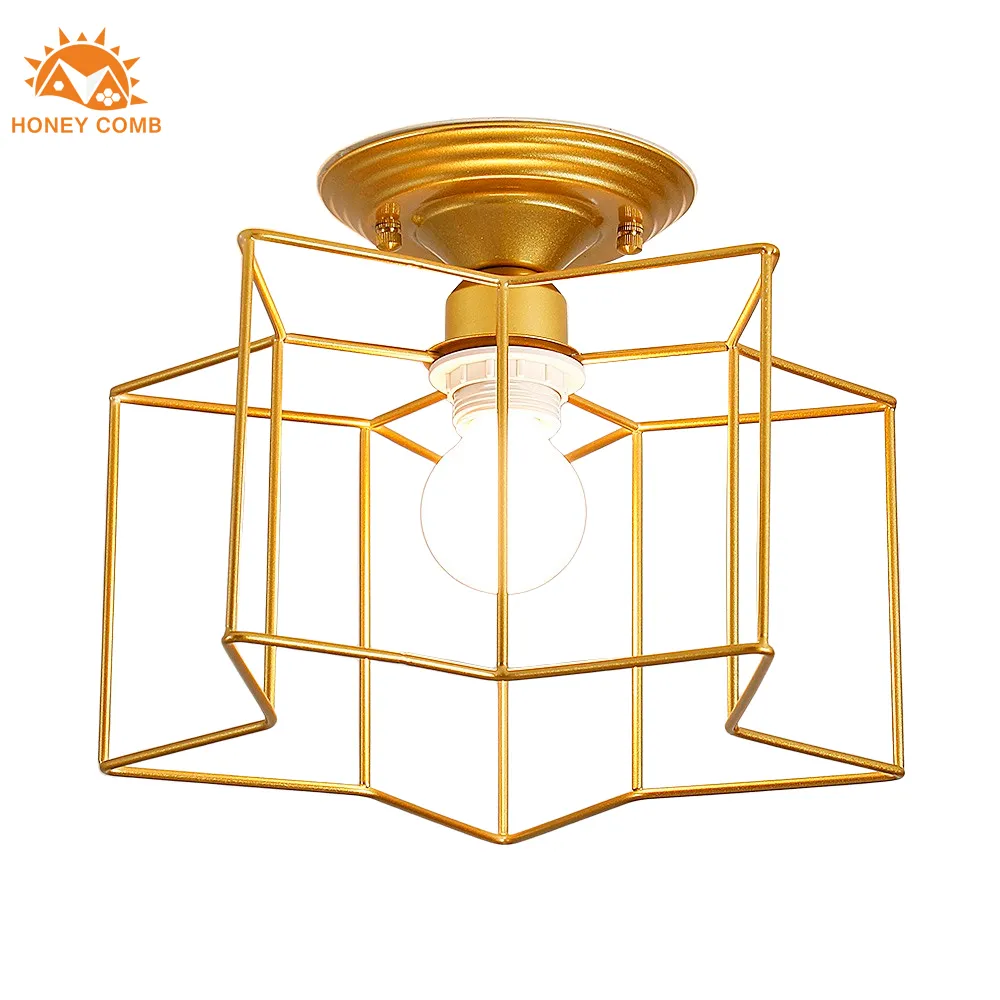 【Honey Comb】美式工業風旋轉單吸頂玄關燈金色(KC2157) 歷史價格詳細信息