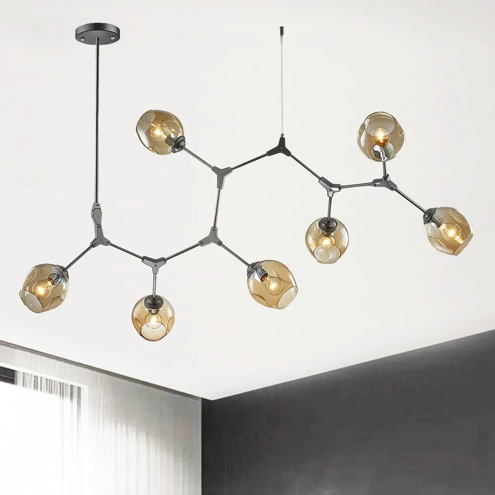 電鍍玻璃吊燈三頭創意簡約吧檯煙花球北歐餐廳火山熔巖燈組合 歷史價格詳細信息