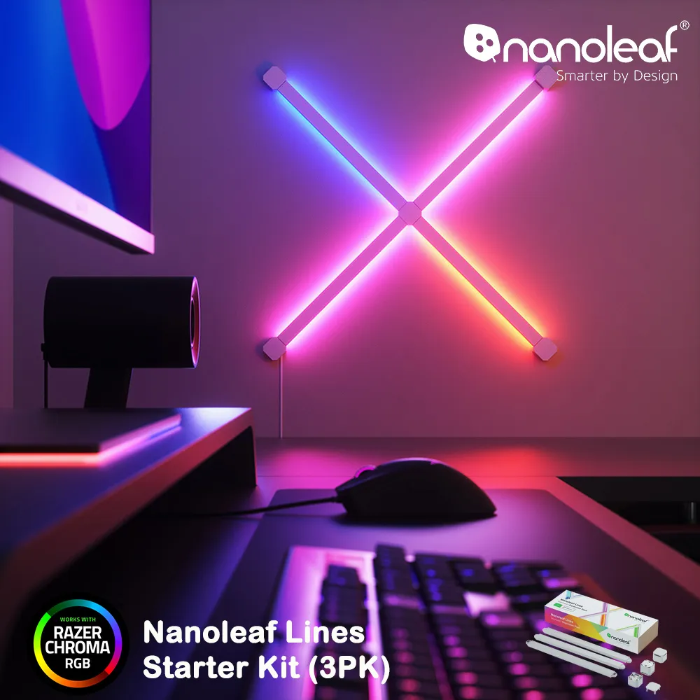 Nanoleaf Lines 智能星座燈正方形 (4條+3條擴充組)-【RAZER 雷蛇御用燈條】 歷史價格詳細信息
