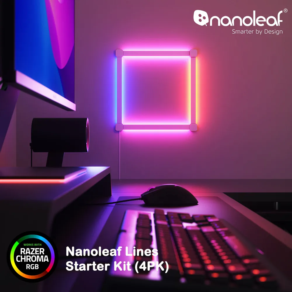 Nanoleaf Lines 智能星座燈正方形 (4條+3條擴充組)-【RAZER 雷蛇御用燈條】 歷史價格詳細信息