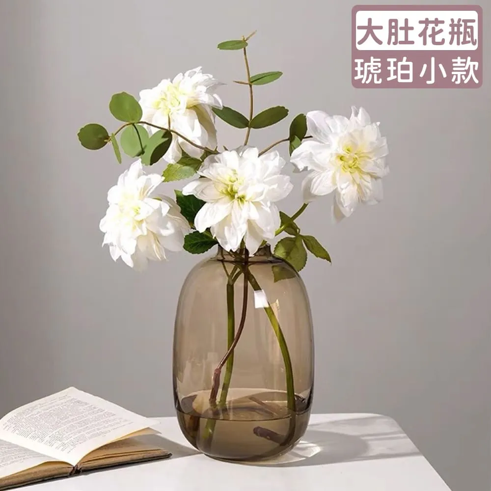 【好拾選物】輕奢簡約大肚玻璃花瓶-透明 大+小 兩件組 歷史價格詳細信息