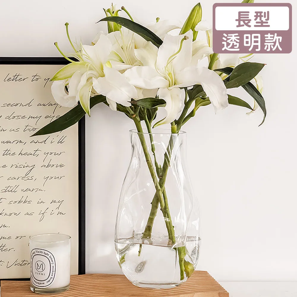 【好拾選物】輕奢簡約大肚玻璃花瓶-透明 大+小 兩件組 歷史價格詳細信息