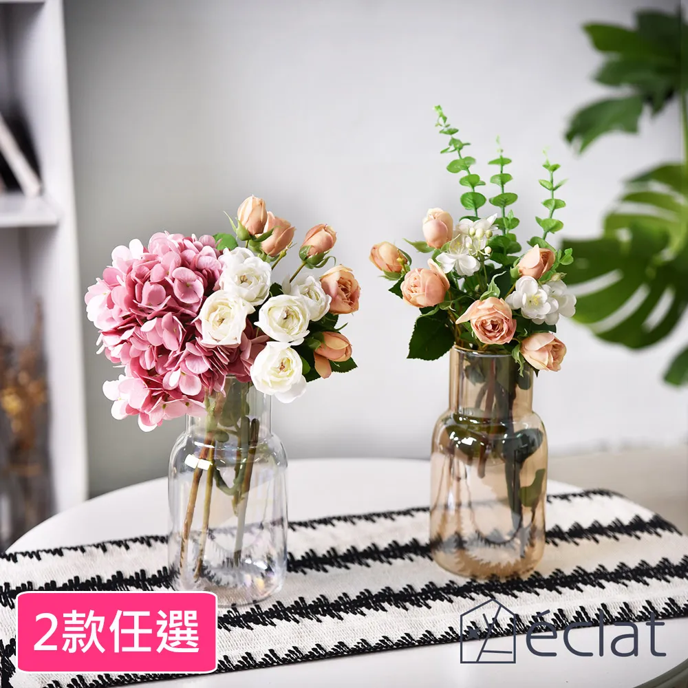 éclat 歐式輕奢皮革手提玻璃花瓶/桌面擺飾_2款任選 歷史價格詳細信息