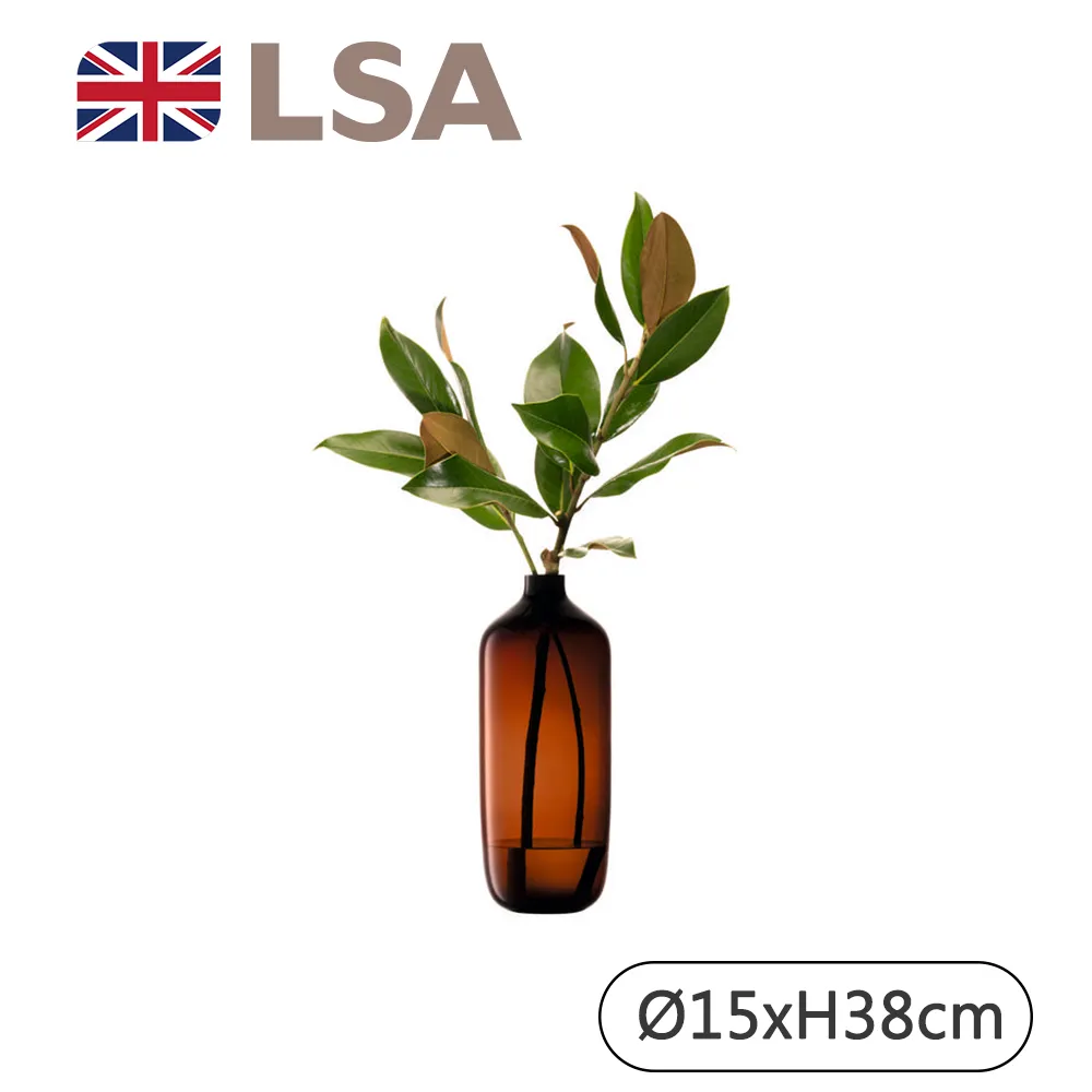【LSA】VESSEL寬底窄口花瓶H18cm-透明(英國手工玻璃家居藝品) 歷史價格詳細信息