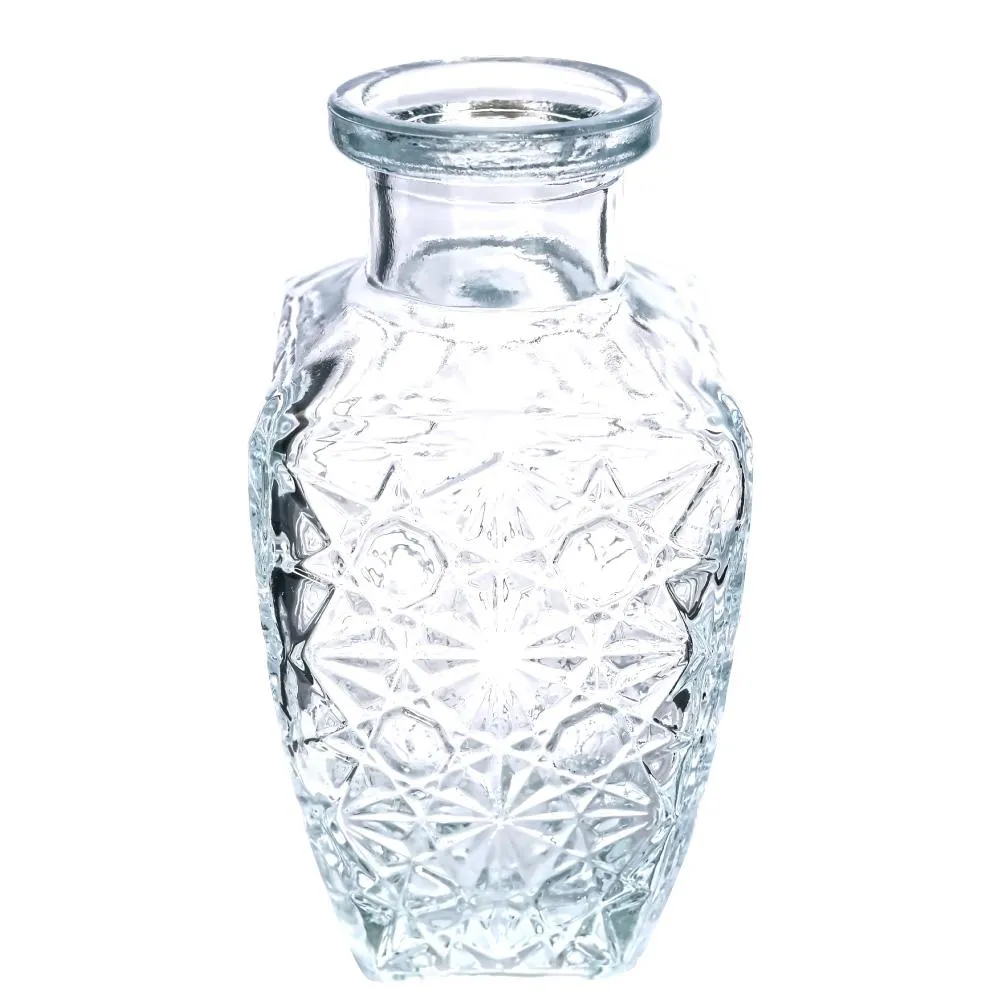 花瓶馬德里透明小玻璃花瓶風家居擺件客廳茶幾插花小花瓶法式浮雕 歷史價格詳細信息