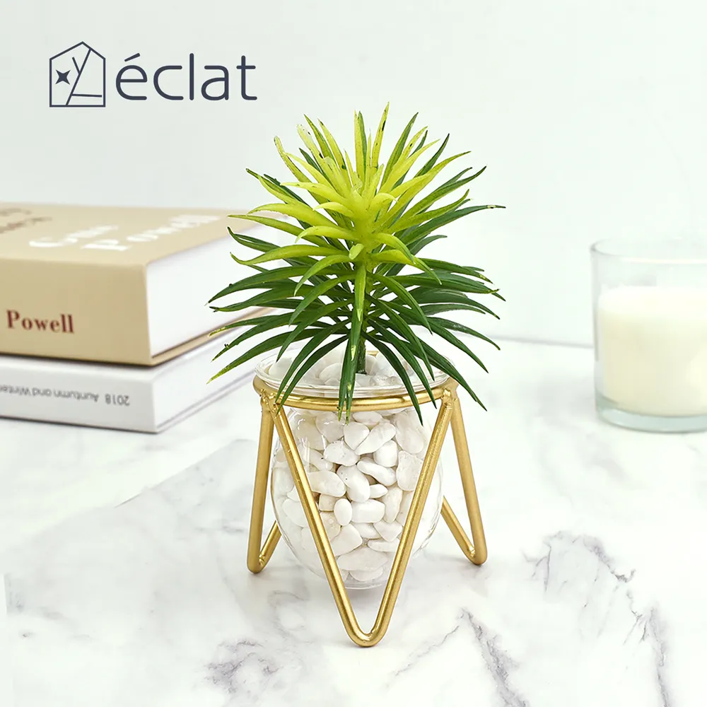 éclat 匠心花藝玻璃金工室內藝術擺飾仿真花藝組(含白石) 小仙人 歷史價格詳細信息