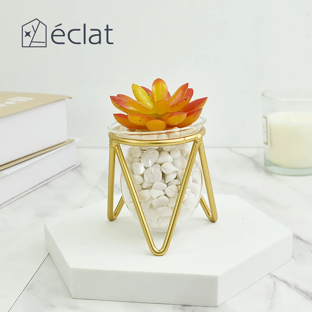 éclat 匠心花藝玻璃金工室內藝術擺飾仿真花藝組(含白石) 小仙人 歷史價格詳細信息