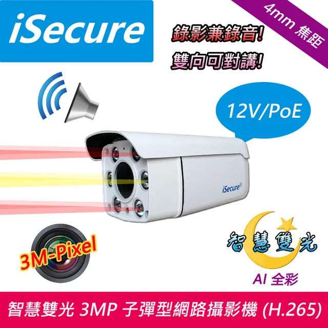 iSecure_3MP 四燈子彈型 PoE 網路攝影機 (H.265,星光級) 歷史價格詳細信息