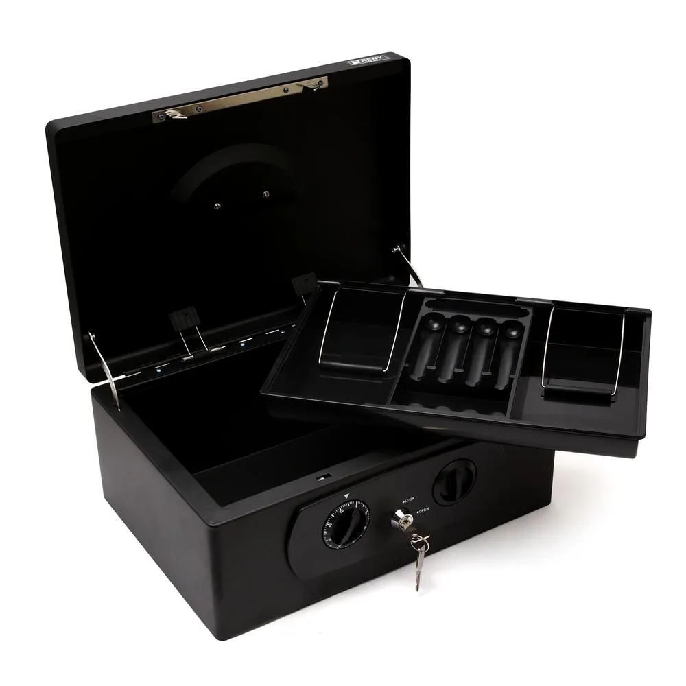 TRENY 密碼鑰匙現金箱36-黑 (密碼+鑰匙=雙重保障) 現金箱 保險箱 現金箱 現金盒 收銀機 TS8836 歷史價格詳細信息