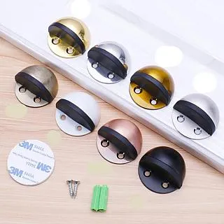 【2入售】 不鏽鋼 無痕免釘 門擋 薄型半圓門檔 免打孔 低門檔  固定式 門止 橡膠固定戶擋 歷史價格詳細信息