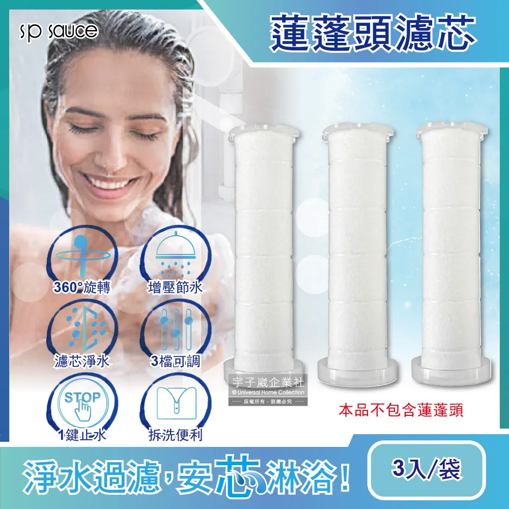 【日本sp sauce】淋浴蓮蓬頭專用替換濾芯3入/袋裝(本品不包含蓮蓬頭須加購) 歷史價格詳細信息