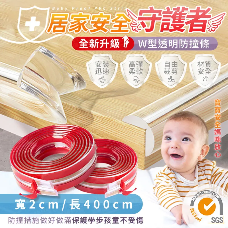 W型透明防撞條 寬1.5cm長100cm 高彈 寶寶防護條 兒童防撞條 歷史價格詳細信息