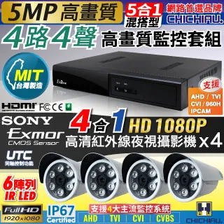 五合一 4路5MP監視器主機DVR+SONY EXMOR 4百萬鏡頭 夜視攝影機 套餐 網路 歷史價格詳細信息