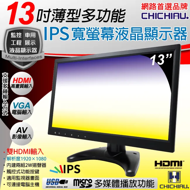【CHICHIAU】7吋IPS LED液晶螢幕顯示器(AV、BNC、VGA、HDMI) 歷史價格詳細信息