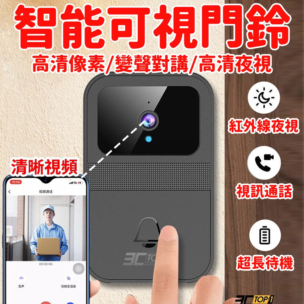 智能可視門鈴(門鈴 無線門鈴 智慧門鈴 無線電鈴 高清夜視抓拍 雲端儲存) 歷史價格詳細信息