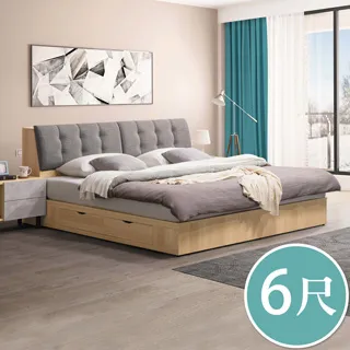 Boden-佩瑪6尺雙人加大床組(附插座床頭箱+二抽收納床底)(不含床墊) 歷史價格詳細信息
