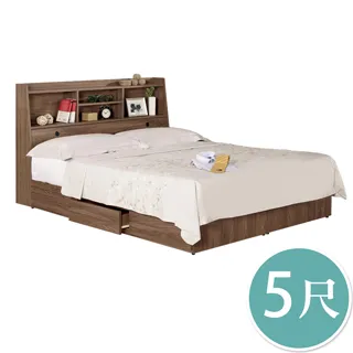 Boden-費德5尺雙人床組(黑色皮革床頭片+抽屜床底)(不含床墊) 歷史價格詳細信息