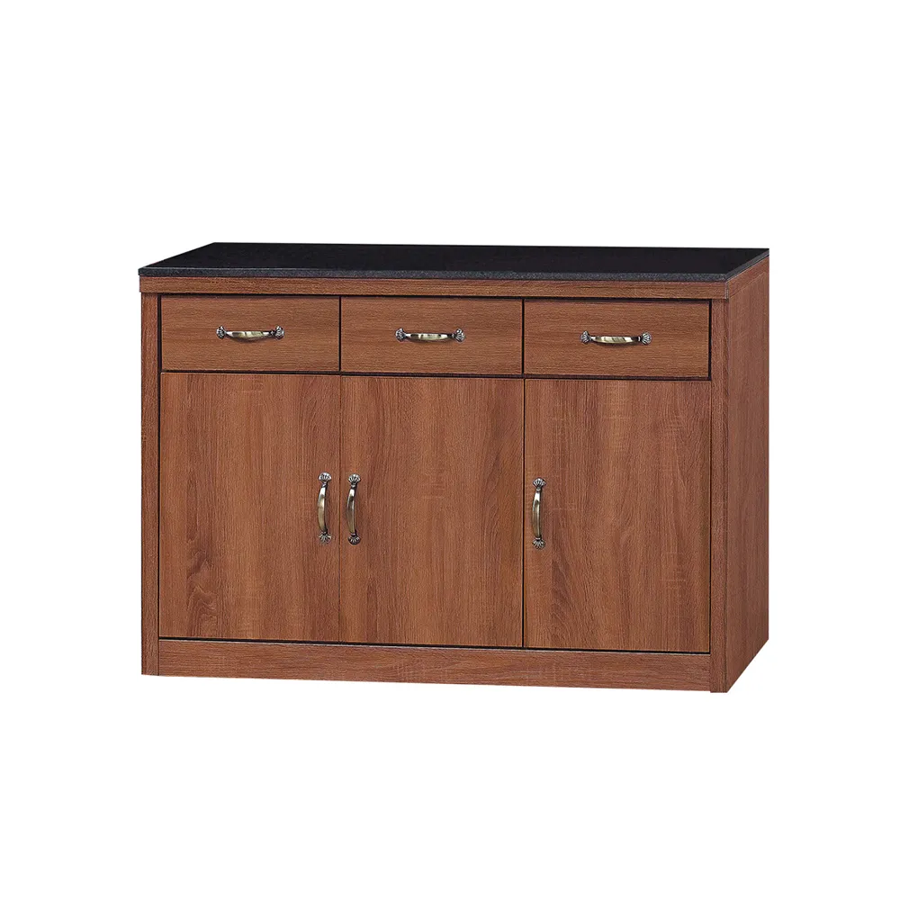 Boden-雷倫4尺工業風黑色石面收納高餐櫃/碗盤櫃/電器櫃(上座+下座) 歷史價格詳細信息