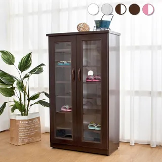 Bernice-防水塑鋼2.2尺二門透視鞋櫃(白色) 歷史價格詳細信息