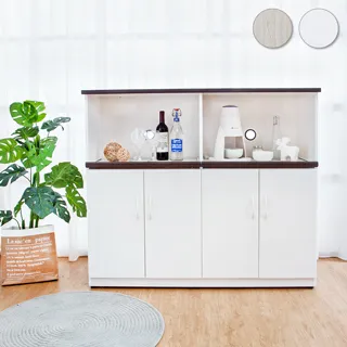 Bernice-防水塑鋼4.3尺二門三抽二拉盤電器櫃/收納餐櫃(兩色可選) 歷史價格詳細信息