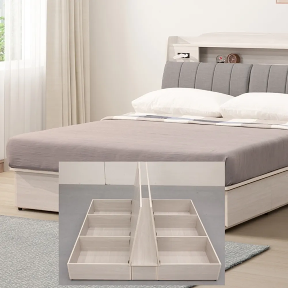 【直人木業】極簡風白榆木199公分高被櫥衣櫃(一個三抽加120公分滑門衣櫃) 歷史價格詳細信息