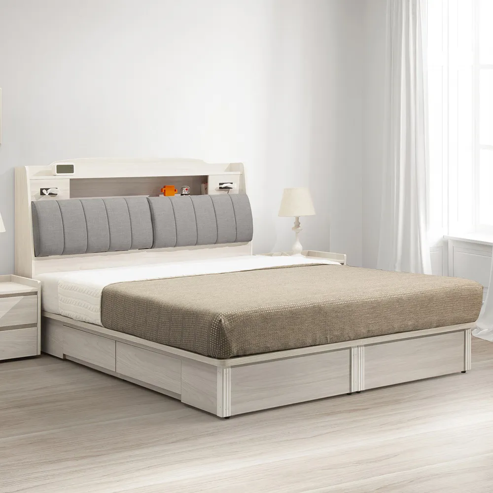 【直人木業】極簡風白榆木199公分高被櫥衣櫃(一個三抽加120公分滑門衣櫃) 歷史價格詳細信息