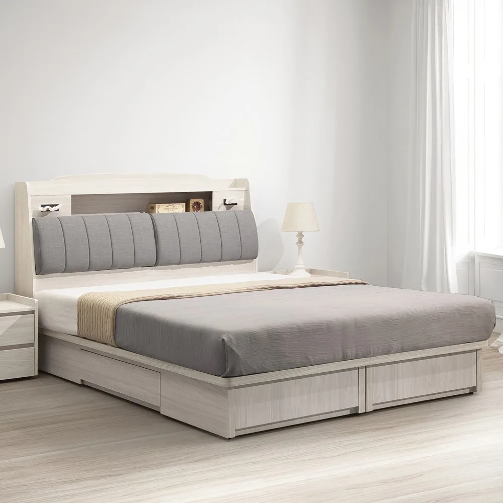 【直人木業】極簡風白榆木199公分高被櫥衣櫃(一個三抽加120公分滑門衣櫃) 歷史價格詳細信息