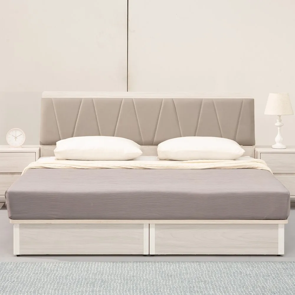 直人木業-極簡風白榆木6尺雙人加大平面兩抽床組 歷史價格詳細信息