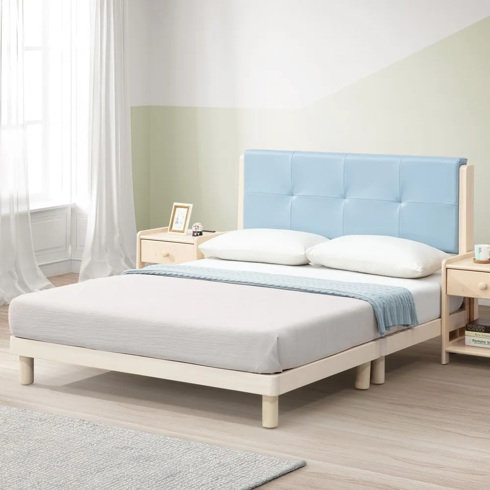 【直人木業】溫馨圓腳全實木6尺雙人加大床組(八色可選) 歷史價格詳細信息