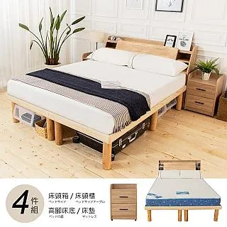 【時尚屋】[UZR8]佐野6尺床片型4件組-床片+高腳床+床頭櫃2個+床墊WG27-6A+1WG7-6770+UZR8-9*2+GA8-13-6 歷史價格詳細信息