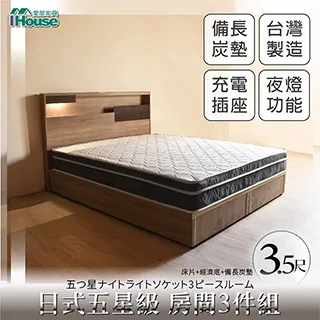 【Ihouse】日系夢幻100 五星級 房間3件組(床片+6抽底+備長炭墊)-雙大6尺 歷史價格詳細信息