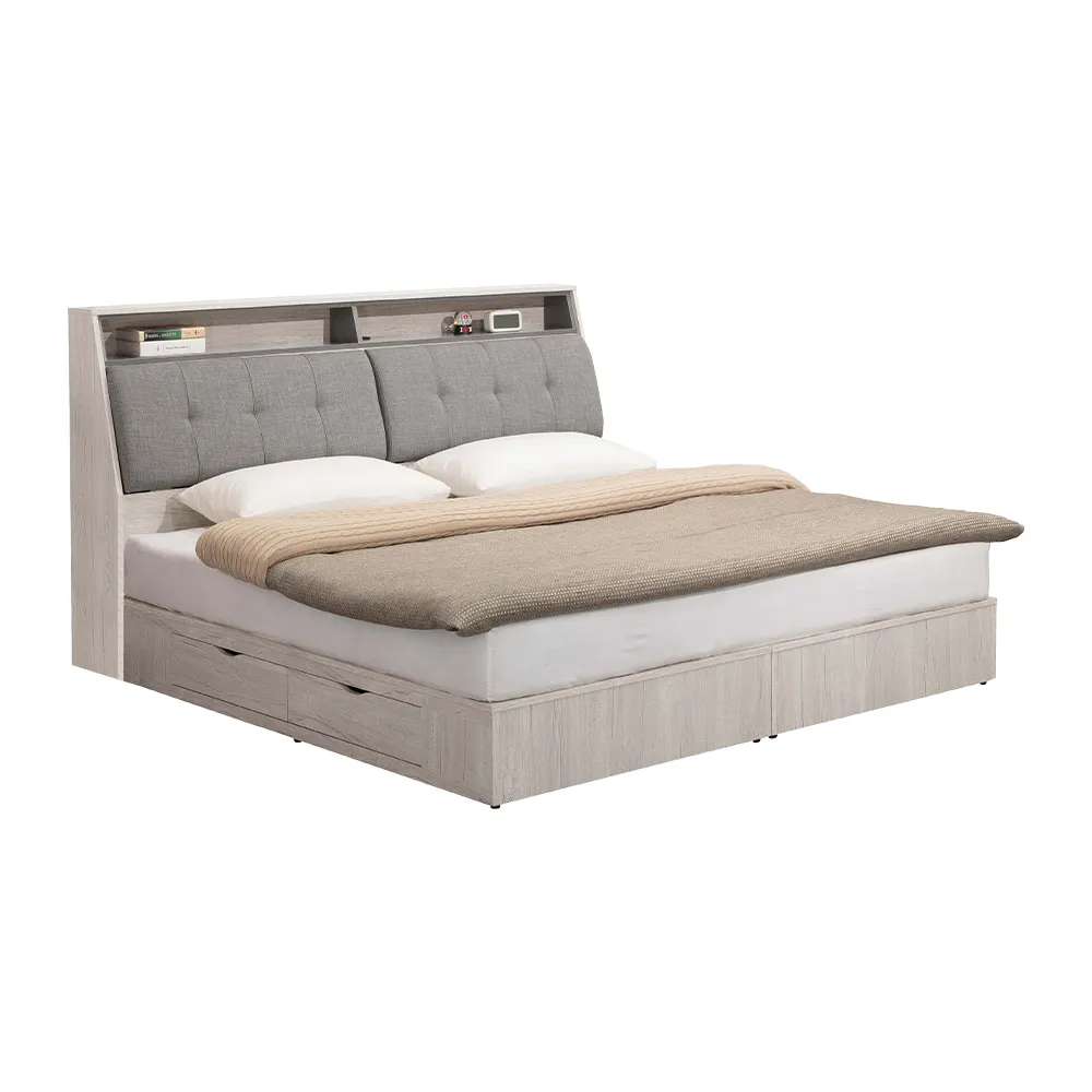 Bernice-科爾5尺多功能雙人床房間組-四件組(床頭箱+三抽收納床底+床頭櫃+收納床邊櫃)(不含床墊) 歷史價格詳細信息