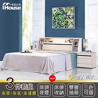 IHouse-尼爾 日式燈光收納房間5件組(床頭箱+床墊+三抽收納+邊櫃+4x7衣櫃) 歷史價格詳細信息