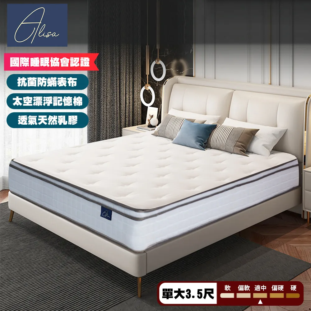 Alisa 五星飯店專用 乳膠加厚記憶泡棉蜂巢獨立筒床墊-單人3.5尺 歷史價格詳細信息