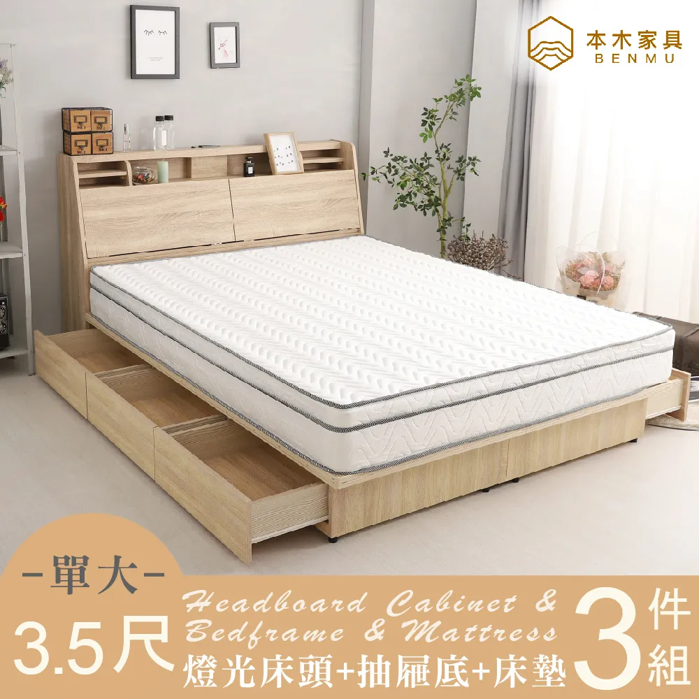 【本木】薩魯 LED燈光收納床頭-單大3.5尺 歷史價格詳細信息