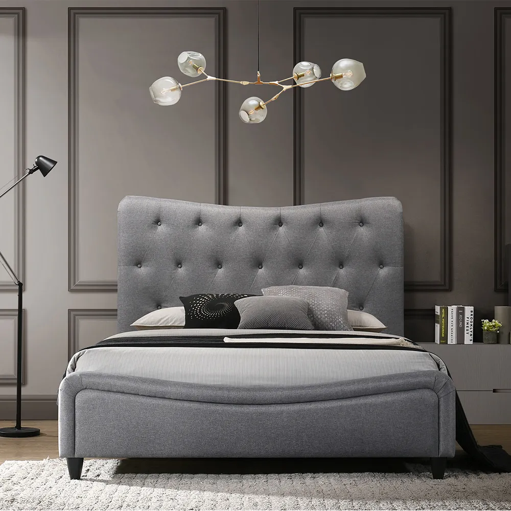 AT HOME-星空5尺灰布雙人床(不含床墊) 歷史價格詳細信息