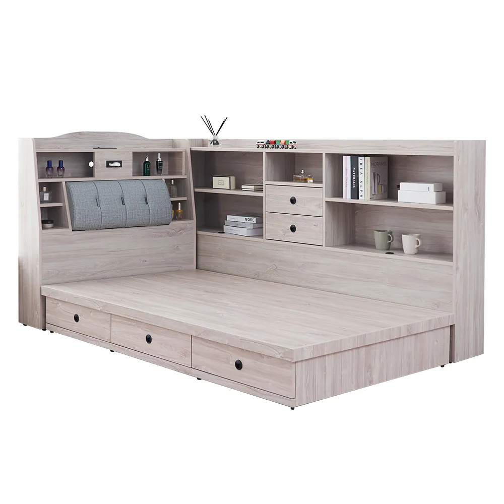 【時尚屋】[5V24]帕克斯5尺三抽雙人床底5V24-JE006+JE007-免運費/免組裝/臥室系列 歷史價格詳細信息