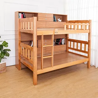 Boden-卡特爾3.5尺實木雙層床架(含收納邊櫃) 歷史價格詳細信息