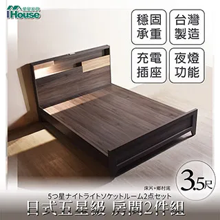 IHouse-日鄉 插座燈光床頭+抽屜床底 二件組 歷史價格詳細信息