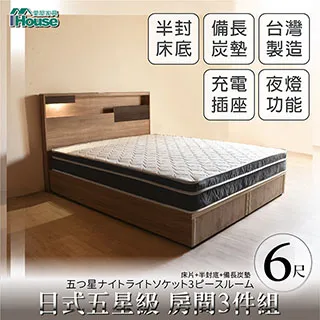 IHouse-日系夢幻100 房間3件組(床片+強化底+收納床邊櫃)-單大3.5尺 歷史價格詳細信息