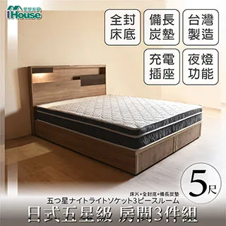 【Ihouse】日系夢幻100 五星級 房間3件組(床片+6抽底+備長炭墊)-雙大6尺 歷史價格詳細信息