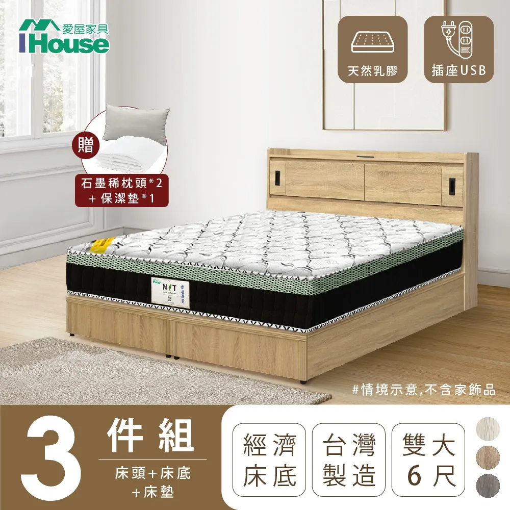 IHouse-品田房間3件組(床頭箱+6分底+床頭櫃) 歷史價格詳細信息