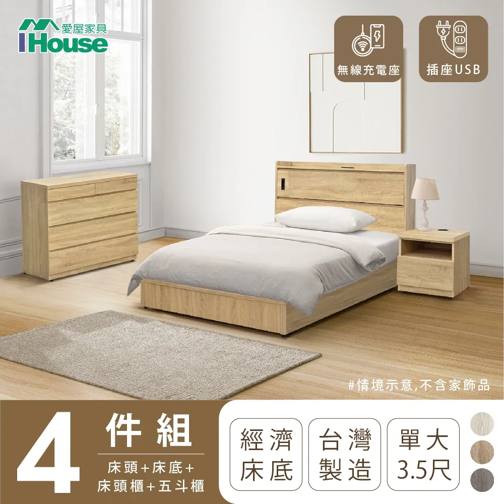 【IHouse愛屋家具】品田 房間4件組(床頭箱+6分底+床墊+床頭櫃) 雙人5尺 歷史價格詳細信息