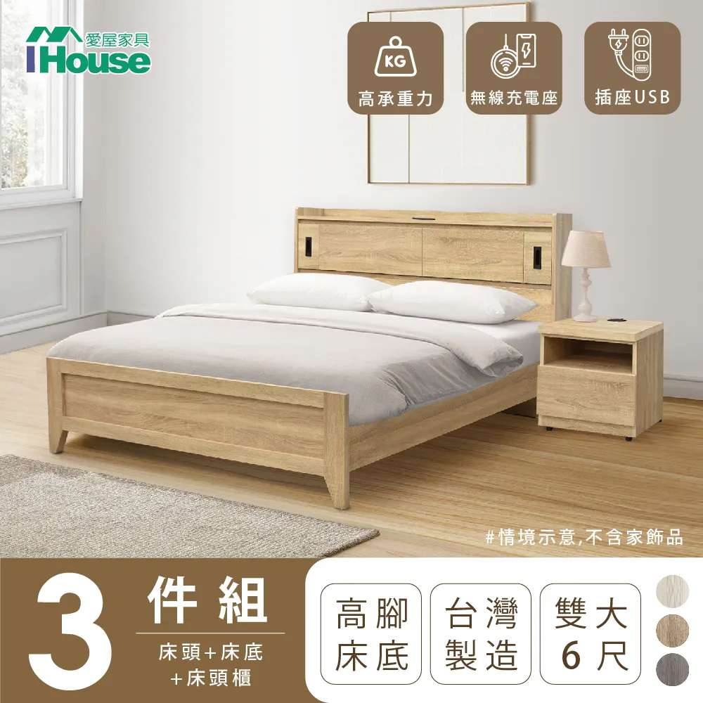 【IHouse愛屋家具】品田 房間3件組(床頭箱、收納抽屜+掀床底、床頭櫃) 雙大6尺 歷史價格詳細信息