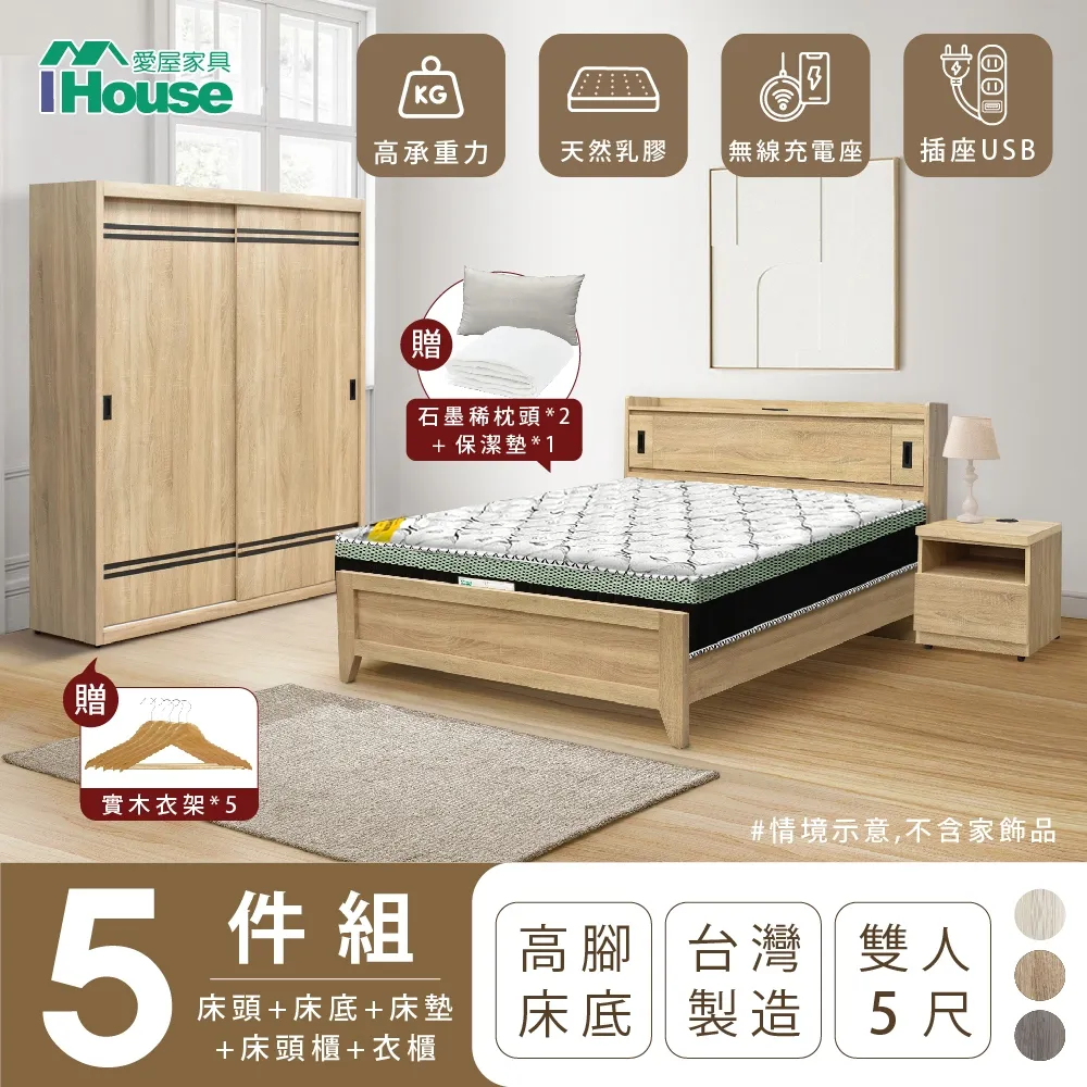 【IHouse愛屋家具】品田 房間5件組(床頭箱、收納抽屜+掀床底、床墊、床頭櫃、斗櫃) 雙大6尺 歷史價格詳細信息