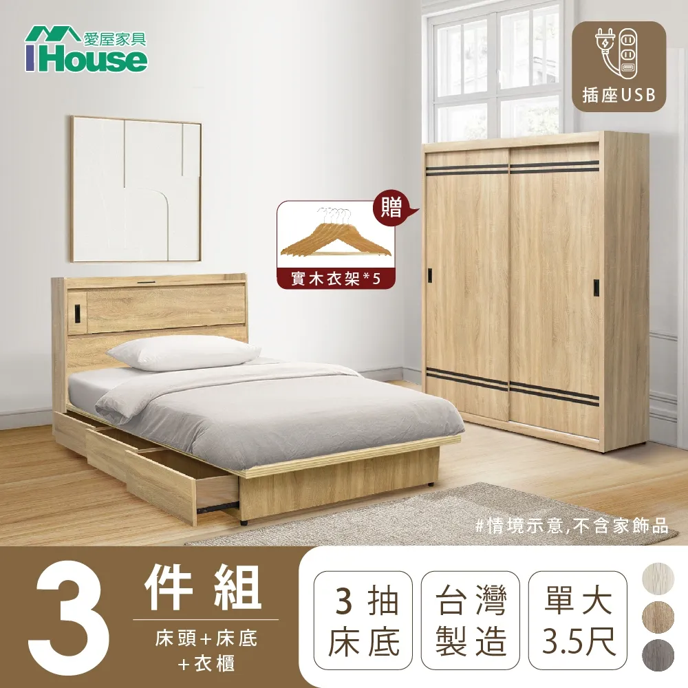 【IHouse愛屋家具】品田 房間3件組(床頭箱、收納抽屜+掀床底、床頭櫃) 雙大6尺 歷史價格詳細信息