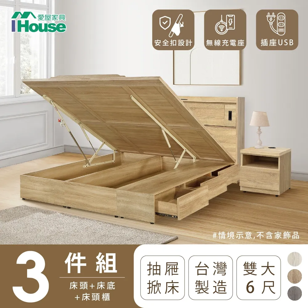 IHouse-品田房間3件組(床頭箱+6分底+床頭櫃) 歷史價格詳細信息